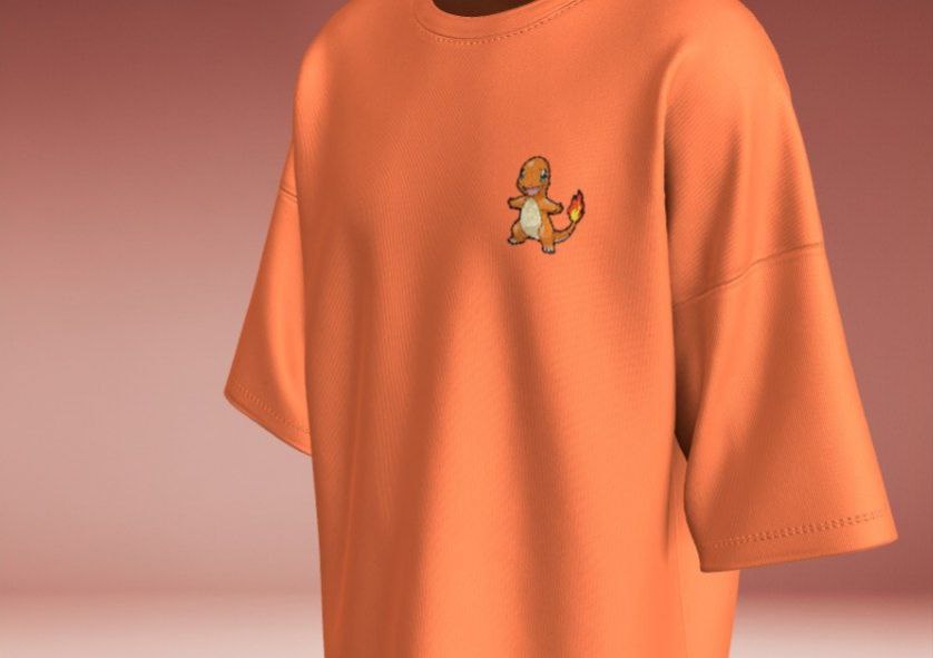 Charmander Embroidered T-Shirt