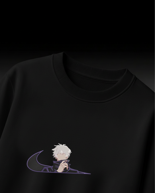 Gojo Embroidery Oversized T-Shirt (White & Black Edition)