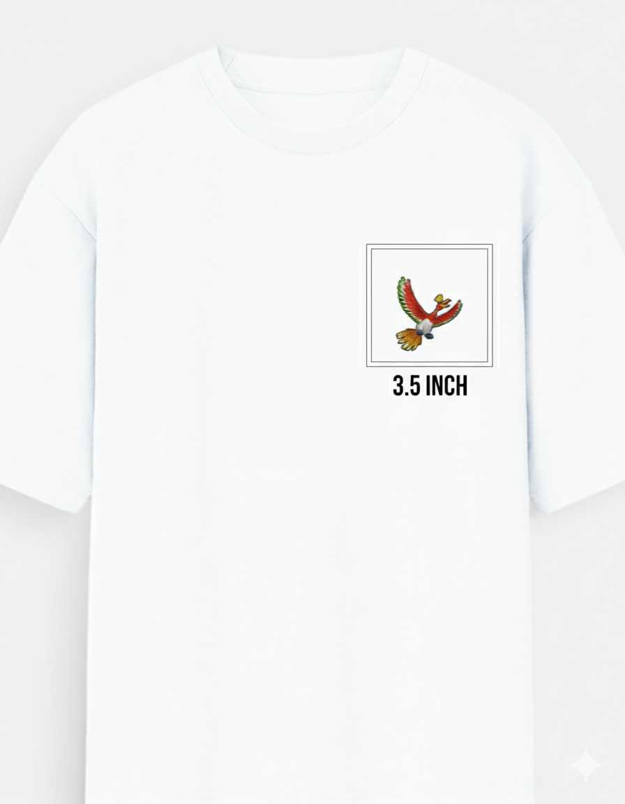 Ho-Oh Embroidered Minimalist Oversized T-Shirt (White Edition)