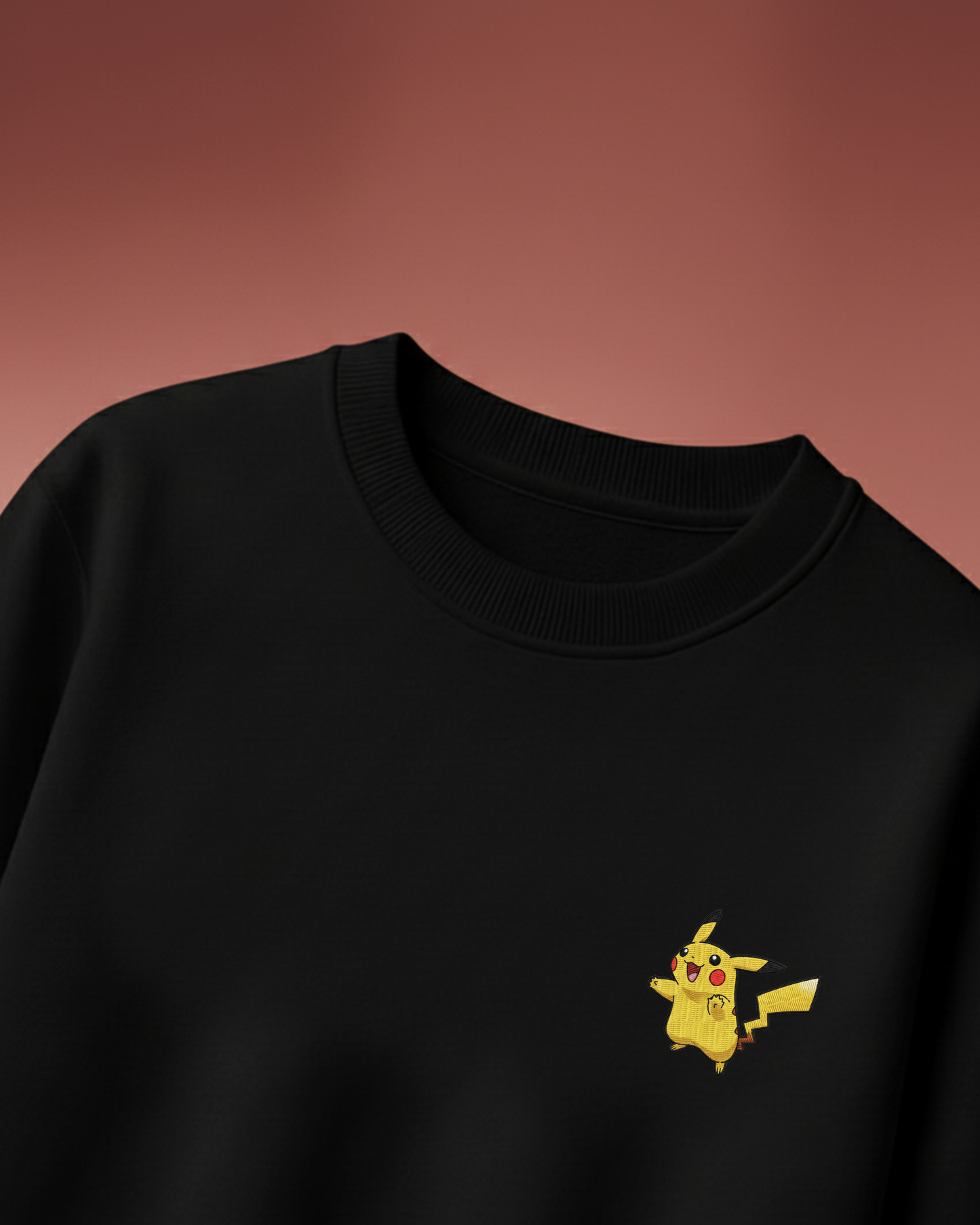 Pikachu Embroidery Oversized T-Shirt (White & Black Edition)
