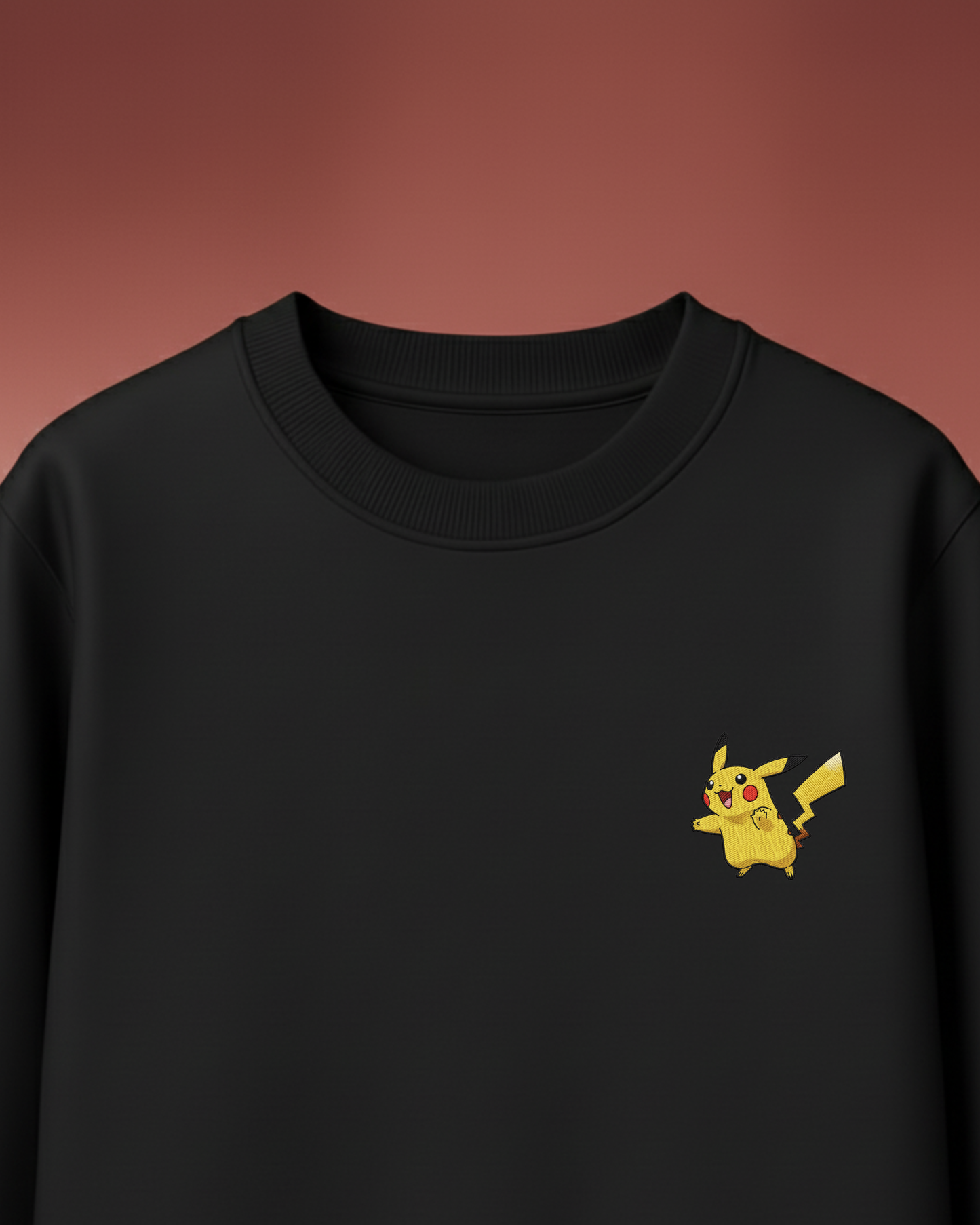 Pikachu Embroidery Oversized T-Shirt (White & Black Edition)