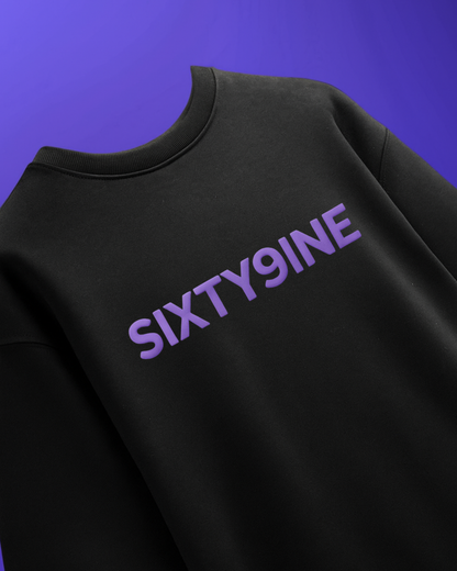 SIXTY9INE Oversized T-Shirt (Black & Purple Graphic)