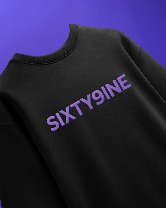 SIXTY9INE Oversized T-Shirt (Black & Purple Graphic)