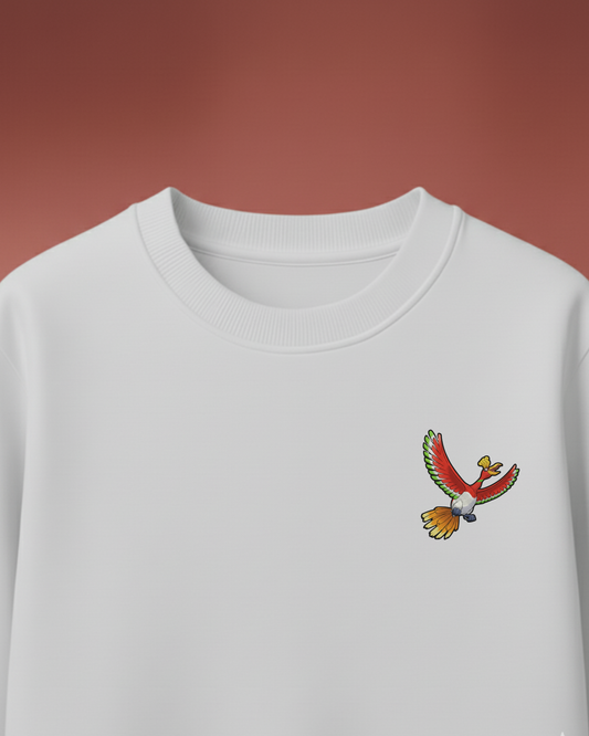Ho-Oh Embroidered Minimalist Oversized T-Shirt (White Edition)