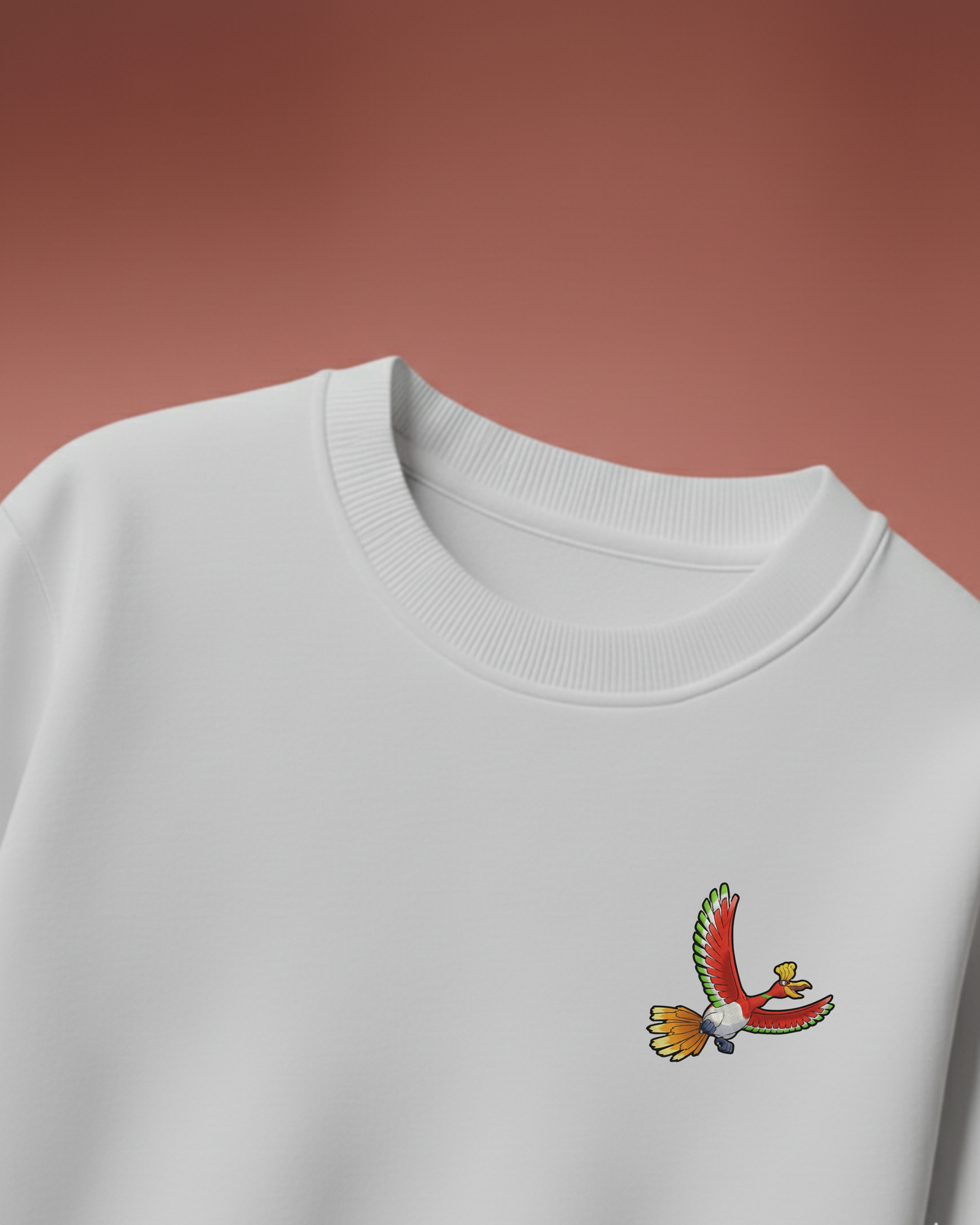 Ho-Oh Embroidered Minimalist Oversized T-Shirt (White Edition)
