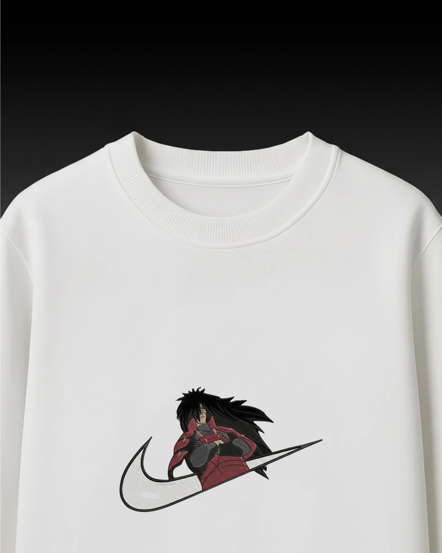 Madara Embroidery Oversized T-Shirt (White & Black Edition)