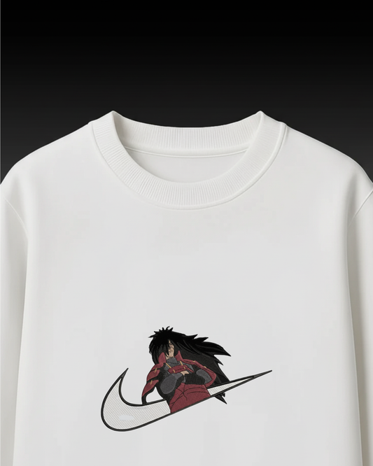 Madara Embroidery Oversized T-Shirt (White & Black Edition)