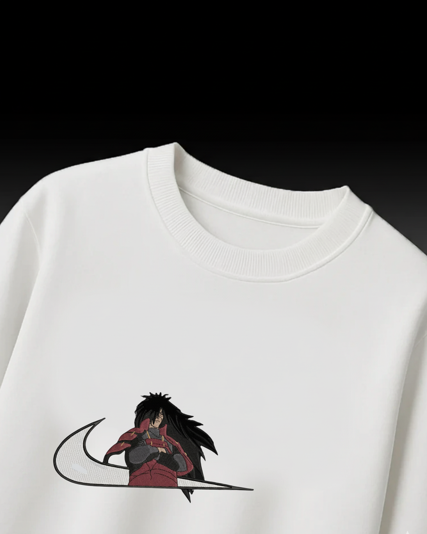 Madara Embroidery Oversized T-Shirt (White & Black Edition)