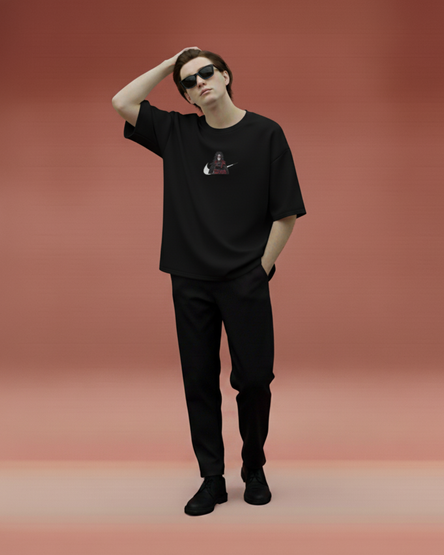 Madara Embroidery Oversized T-Shirt (White & Black Edition)