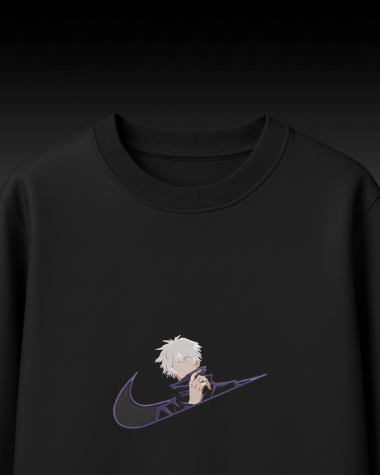 Gojo Embroidery Oversized T-Shirt (White & Black Edition)