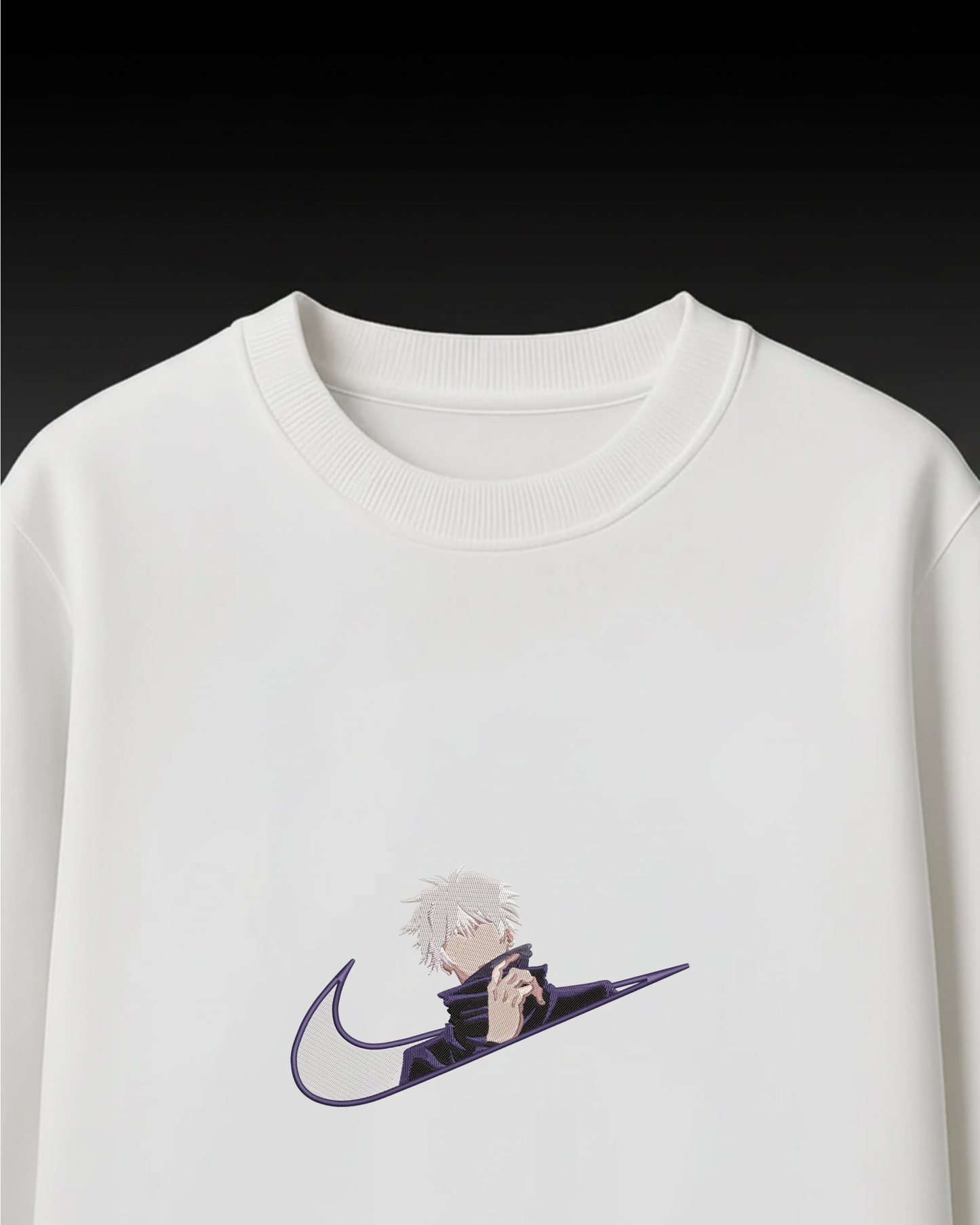Gojo Embroidery Oversized T-Shirt (White & Black Edition)