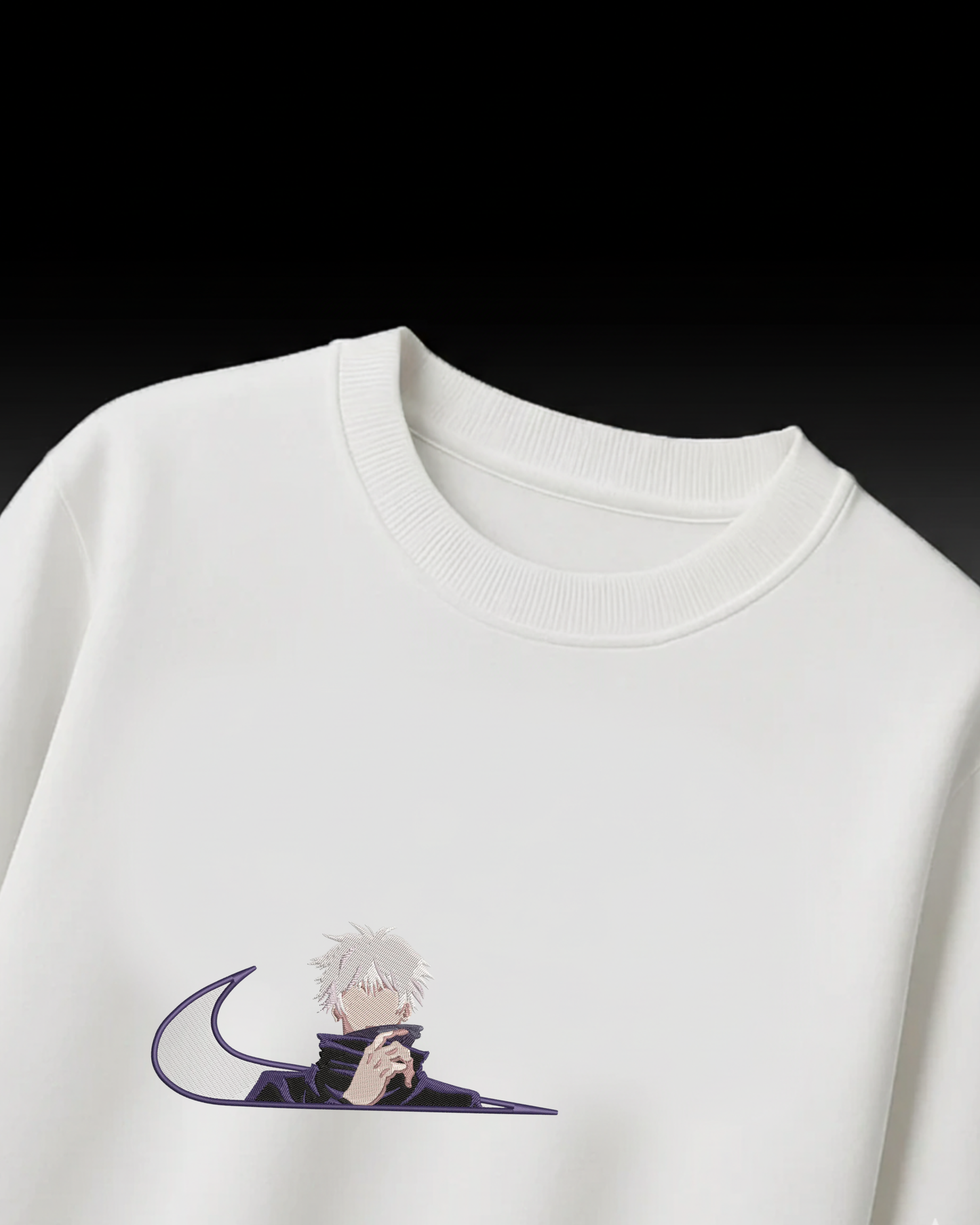 Gojo Embroidery Oversized T-Shirt (White & Black Edition)